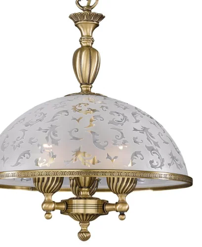 Люстра подвесная  L 6202/38 Reccagni Angelo белая на 3 лампы, основание античное бронза в стиле классический  фото 2